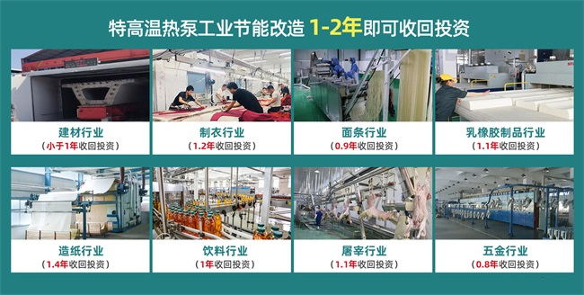 制热温度达120℃的工业烘干房热泵机组